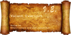 Valent Evariszt névjegykártya